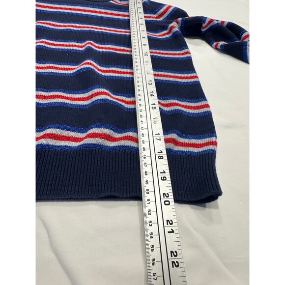 Mini Boden Kids Stripe Sweater 11-12Y Navy White Red Crew Neck Long Sleeve Knit - Picture 8 of 8